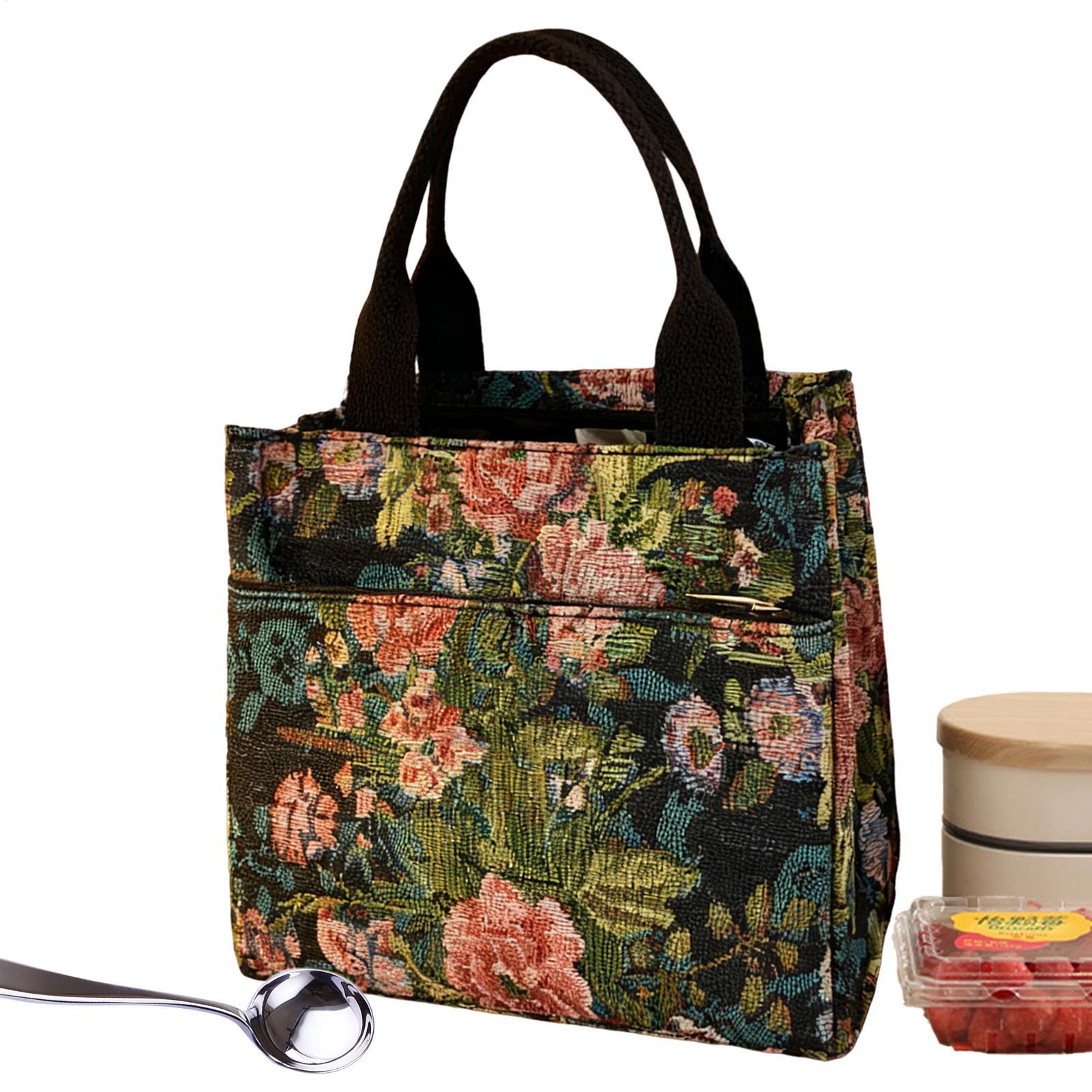 Outdoor Planting Bag - Yalıtımlı Öğle Yemeği Çantası Çiçek Desenli