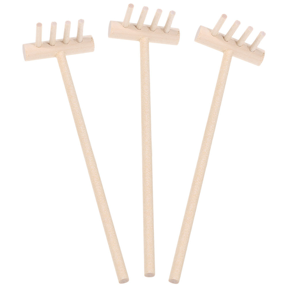 Zen Gardening Tools - 3 adet Bambu Mini Tırmık Seti
