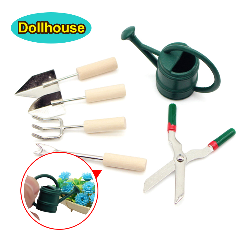 Gardening Tools - 1/12 Dollhouse Simülasyon sulama kovası Kürek