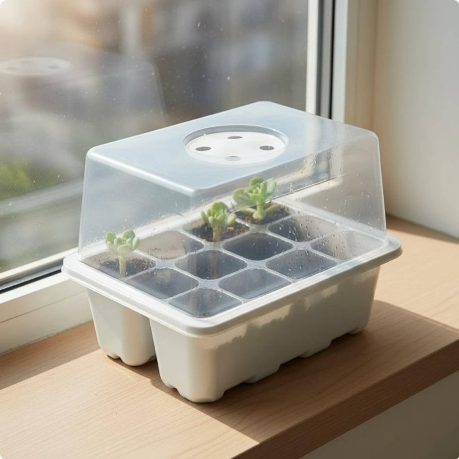 Propagation Tray Dome - 12 Bölmeli Tohum Başlangıç ​​Tepsisi Şeffaf