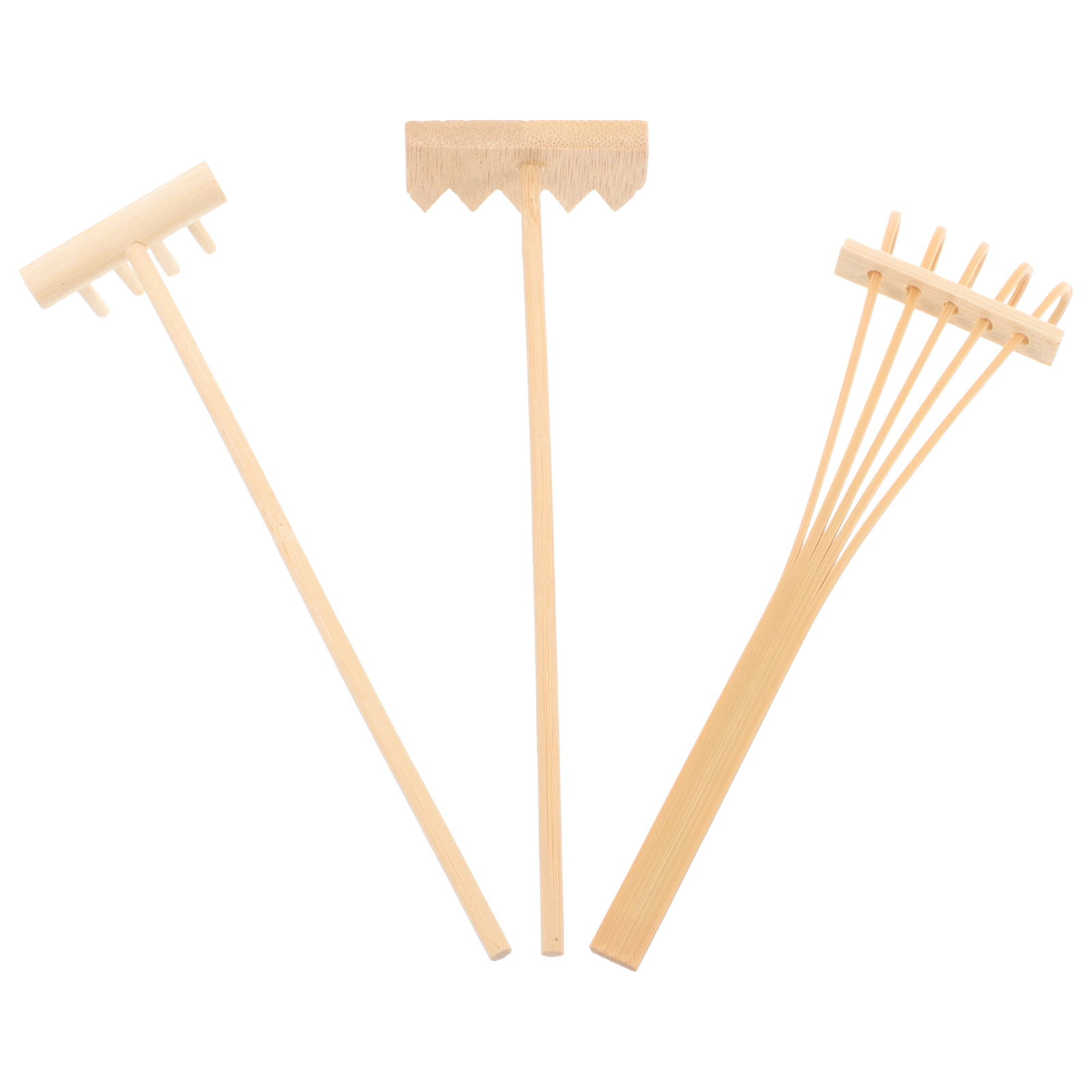 Zen Gardening Tools - 3 adet Mini Bambu Tırmık Zen