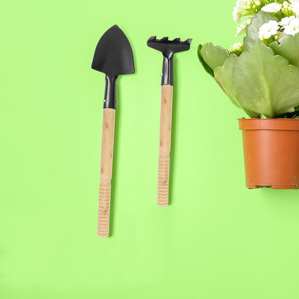 Gardening Tools Wooden - 5 Adet Bahçe Aleti Ahşap Sap