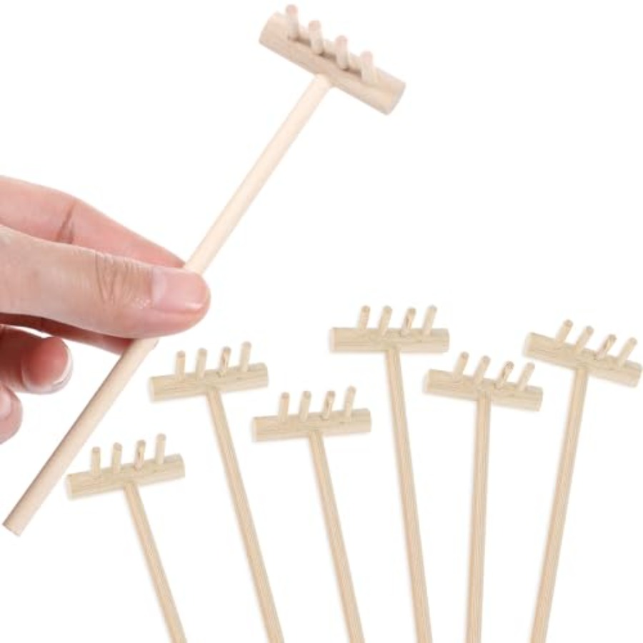 Gardening Tools Wooden - 7 Parça Minyatür Masaüstü Kaya Kumu