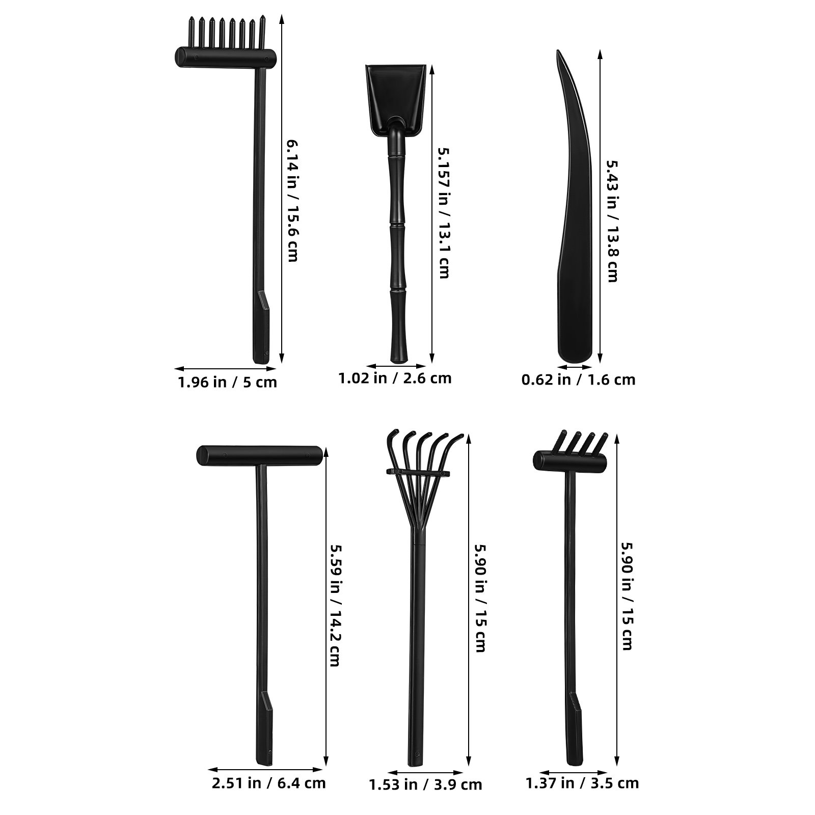 6 Adet Mini Kum İtme Tırmığı Z - Zen Gardening Tools incelemesi ve fiyatı