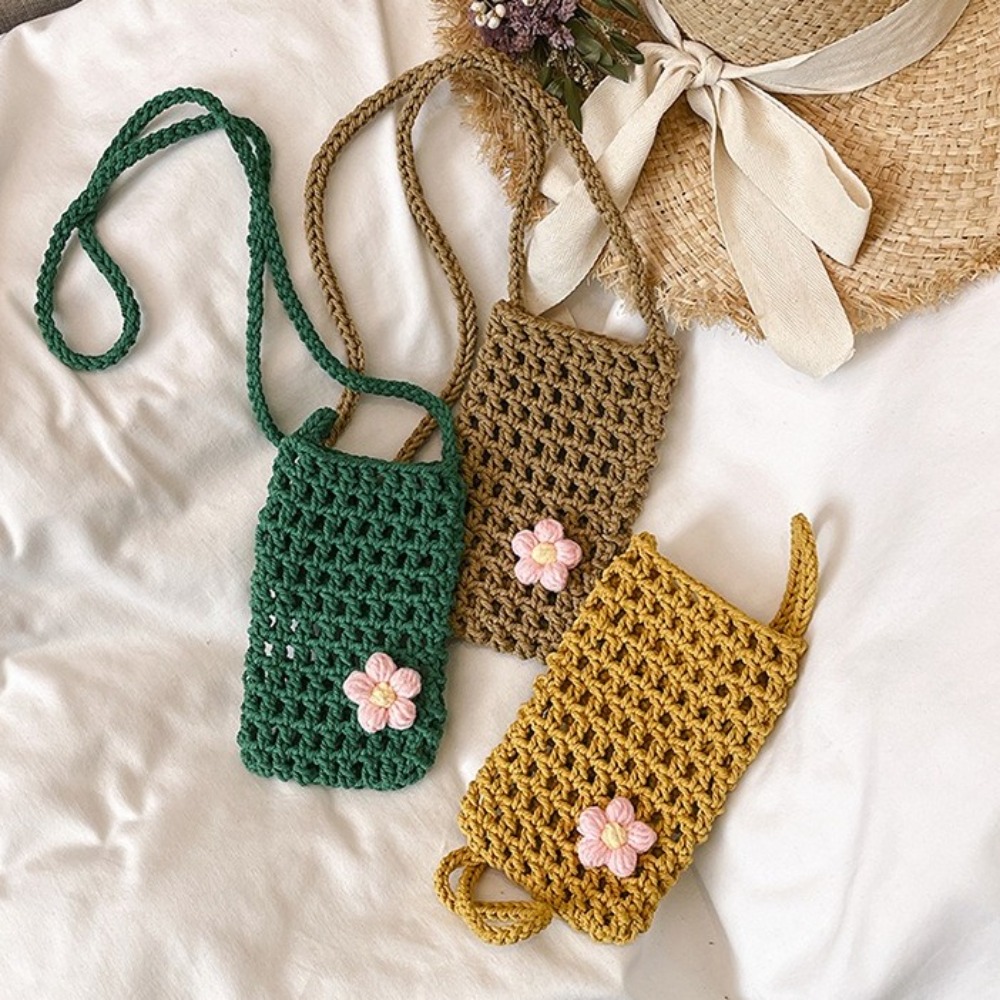 Sevimli Çiçek Örgü Çapraz Askı - Outdoor Planting Bag incelemesi ve fiyatı